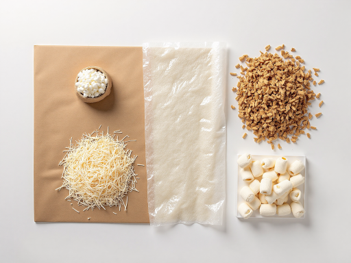 Assorted food products including white sugar, raw sugar, seasonings, shake powder, frozen chicken, and frozen beef packages